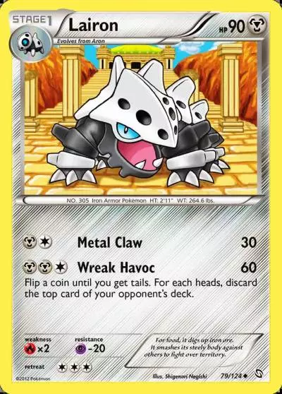 Lairon 79/124 Dragons Exalted Pokemon card