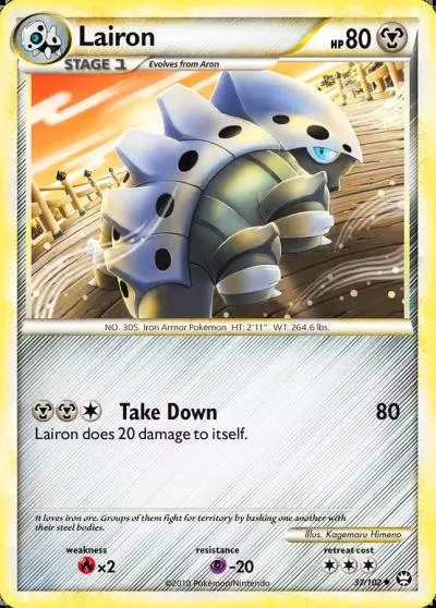 Lairon 37/102 HS—Triumphant Pokemon card