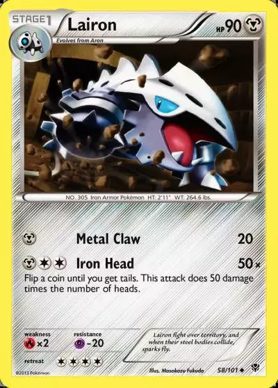 Lairon 58/101 Plasma Blast Pokemon card