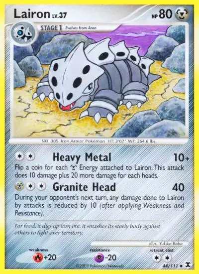 Lairon 44/111 Rising Rivals Pokemon card