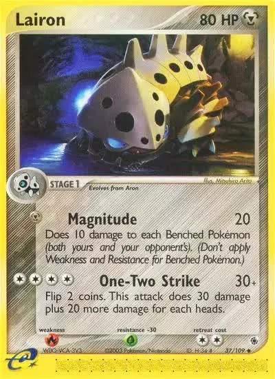 Lairon 37/109 Ruby & Sapphire Pokemon card