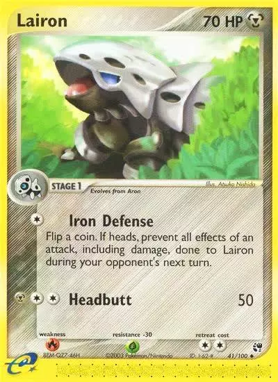 Lairon 41/100 Sandstorm Pokemon card