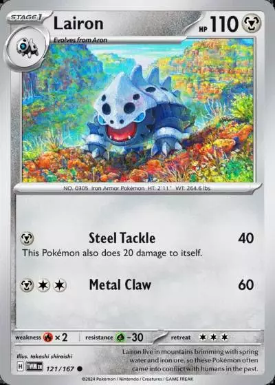 Lairon 121/167 Twilight Masquerade Pokemon card