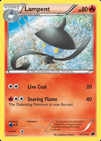 Lampent 15/116 Plasma Freeze Pokemon card