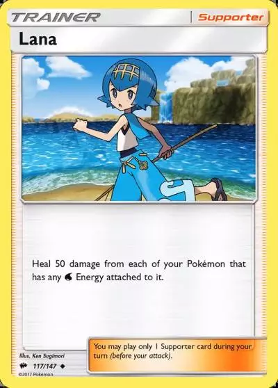 Lana 117/147 Burning Shadows Pokemon card