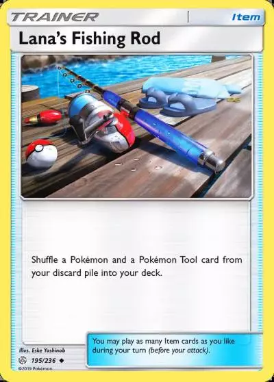Lana's Fishing Rod 195/236 Cosmic Eclipse Pokemon card