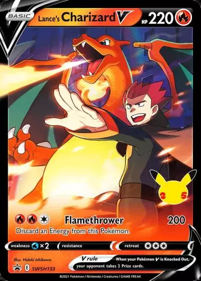 Lance's Charizard V SWSH133/307 SWSH Black Star Promos Pokemon card