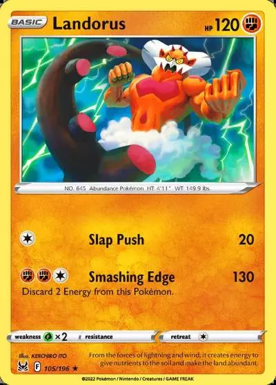 Landorus 105/196 Lost Origin Pokemon card