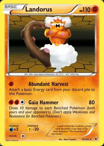 Landorus 74/101 Noble Victories Pokemon card