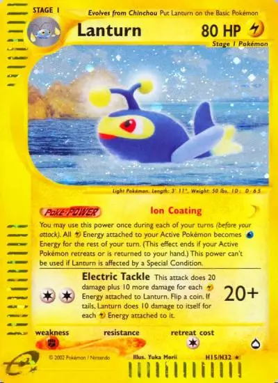 Lanturn H15/147 Aquapolis Pokemon card
