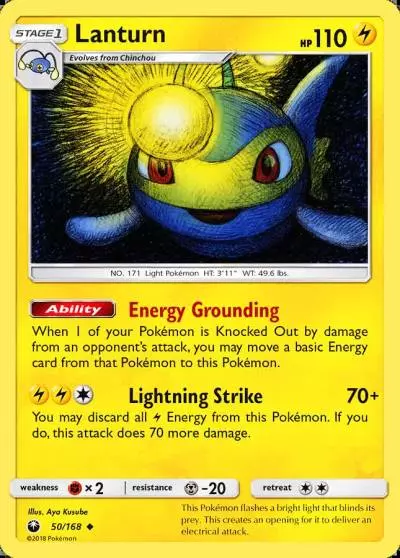 Lanturn 50/168 Celestial Storm Pokemon card