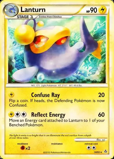 Lanturn 18/95 HS—Unleashed Pokemon card