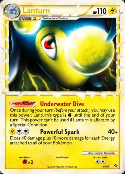 Lanturn 86/95 HS—Unleashed Pokemon card