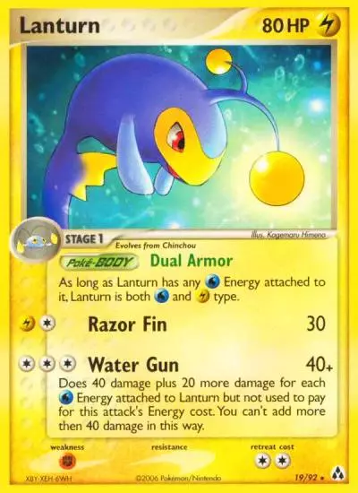 Lanturn 19/92 Legend Maker Pokemon card