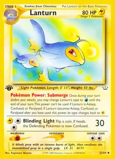 Lanturn 32/64 Neo Revelation Pokemon card