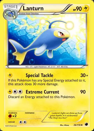 Lanturn 36/116 Plasma Freeze Pokemon card