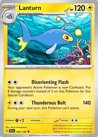 Lanturn 49/142 Stellar Crown Pokemon card