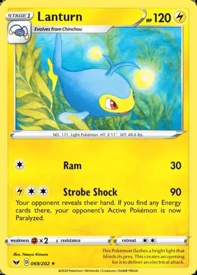 Lanturn 69/202 Sword & Shield Pokemon card