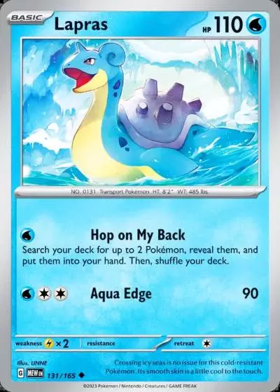 Lapras 131/165 151 Pokemon card