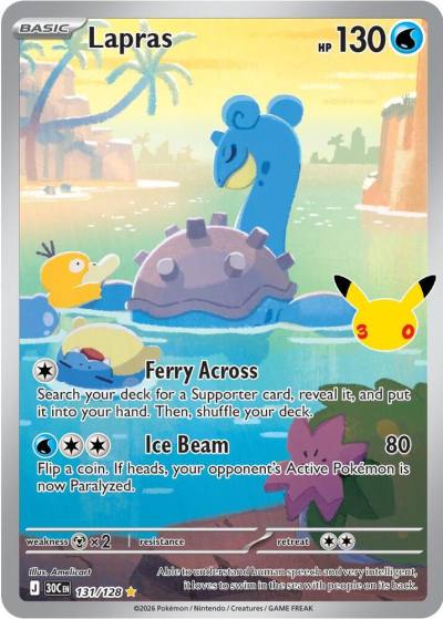 Lapras 131/128 30th Celebration Pokemon card