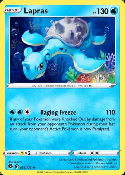 Lapras 31/172 Brilliant Stars Pokemon card