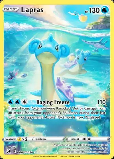 Lapras GG05/70 Crown Zenith Galarian Gallery Pokemon card