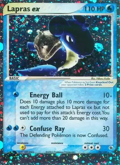 Lapras ex 99/109 Ruby & Sapphire Pokemon card