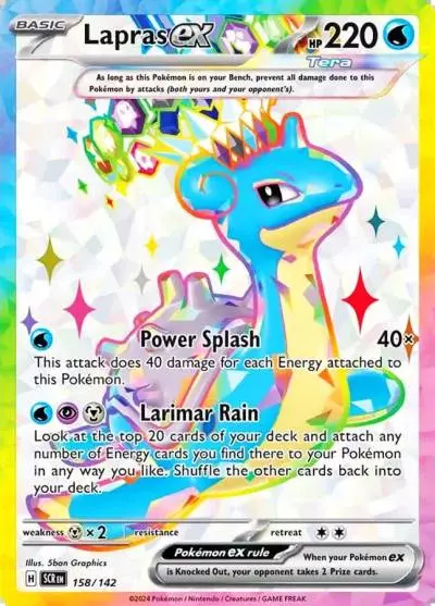Lapras ex 158/142 Stellar Crown Pokemon card