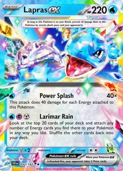 Lapras ex 32/142 Stellar Crown Pokemon card