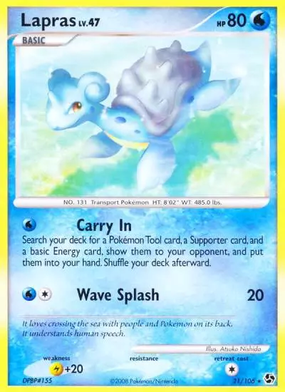 Lapras 21/106 Great Encounters Pokemon card