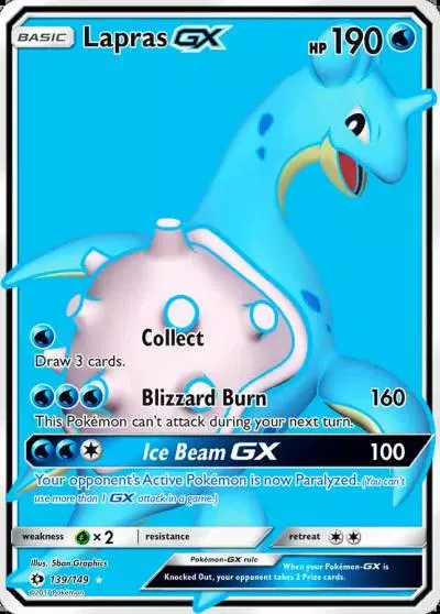 Lapras-GX 139/149 Sun & Moon Pokemon card
