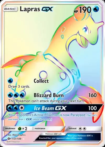 Lapras-GX 151/149 Sun & Moon Pokemon card