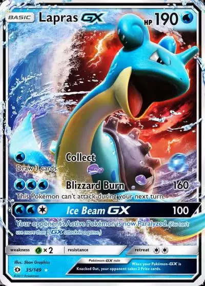 Lapras-GX 35/149 Sun & Moon Pokemon card