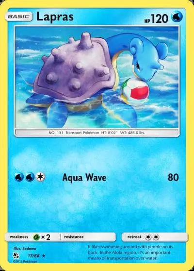 Lapras 17/68 Hidden Fates Pokemon card