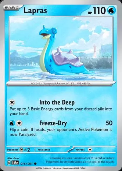 Lapras 16/91 Paldean Fates Pokemon card