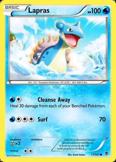 Lapras 17/101 Plasma Blast Pokemon card