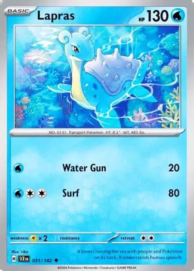 Lapras 31/142 Stellar Crown Pokemon card