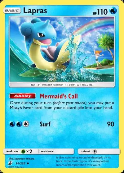 Lapras 36/236 Unified Minds Pokemon card