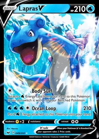 Lapras V 49/202 Sword & Shield Pokemon card