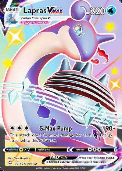 Lapras VMAX SV111/122 Shining Fates Shiny Vault Pokemon card