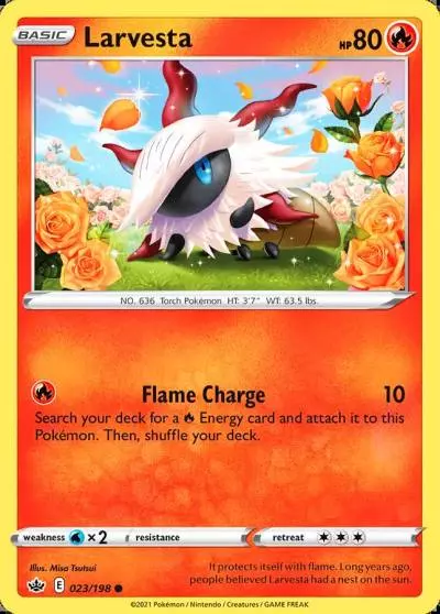 Larvesta 23/198 Chilling Reign Pokemon card