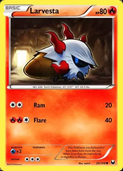Larvesta 20/108 Dark Explorers Pokemon card