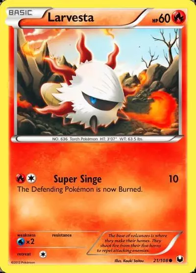 Larvesta 21/108 Dark Explorers Pokemon card