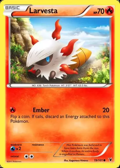 Larvesta 19/101 Noble Victories Pokemon card