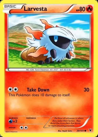Larvesta 20/101 Noble Victories Pokemon card