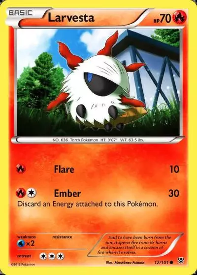 Larvesta 12/101 Plasma Blast Pokemon card