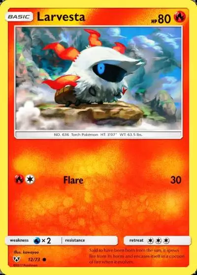 Larvesta 12/73 Shining Legends Pokemon card