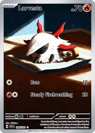 Larvesta 196/191 Surging Sparks Pokemon card