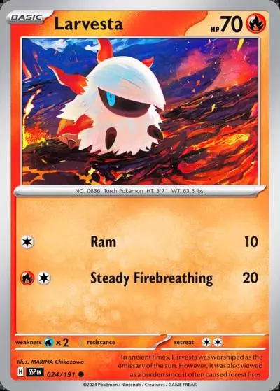 Larvesta 24/191 Surging Sparks Pokemon card