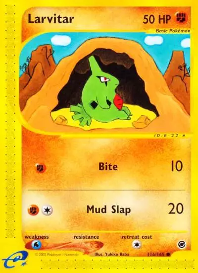 Larvitar 116/165 Expedition Base Set Pokemon card